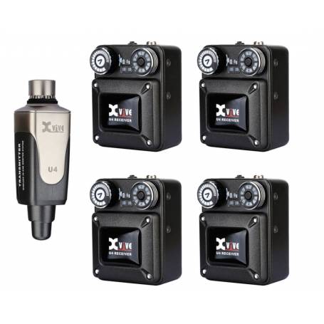 XVIVE U4 SET R4 : Système ear monitor complet pour quatre musiciens
