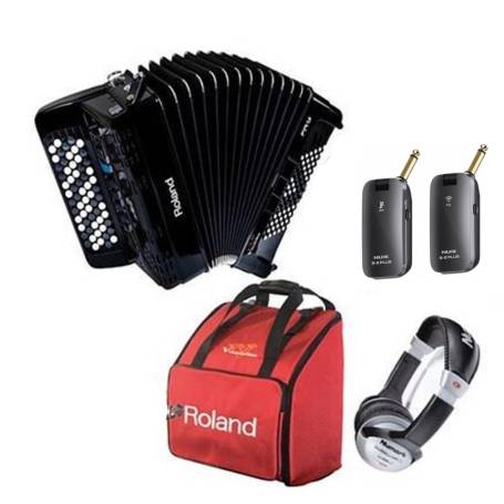 Accordéon Roland FR-1XB BK + système HF audio , housse, casque, manuel