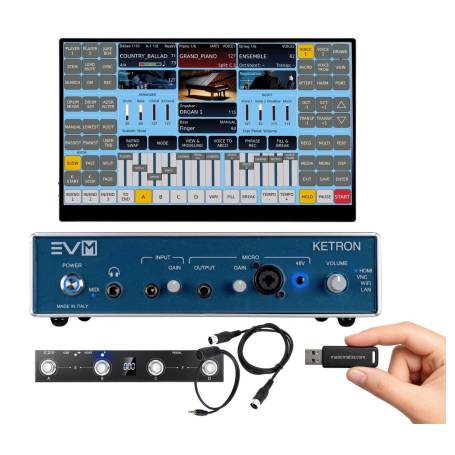 KETRON EVM : Arrangeur pilotable à distance + pédalier midi et clé usb