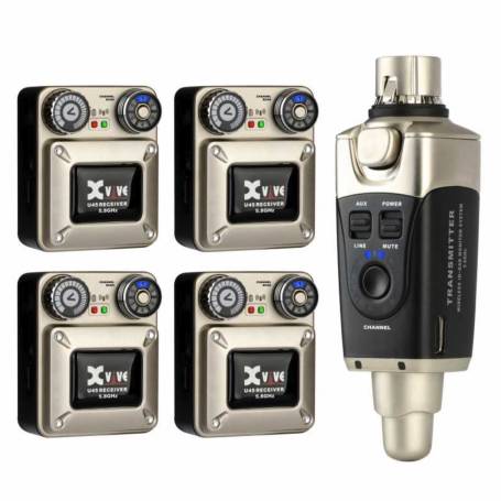 XVIVE U45R4 : monitoring in-ear sans fil 5.8 GHz pour 4 x musiciens