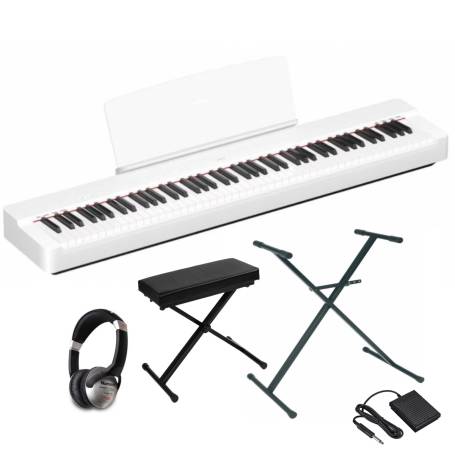 YAMAHA P-225WH BIG PACK : Piano + pied en X, banquette et casque