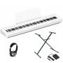 YAMAHA P-225WH FULL PACK : Piano 88 notes avec support, pédale et casque